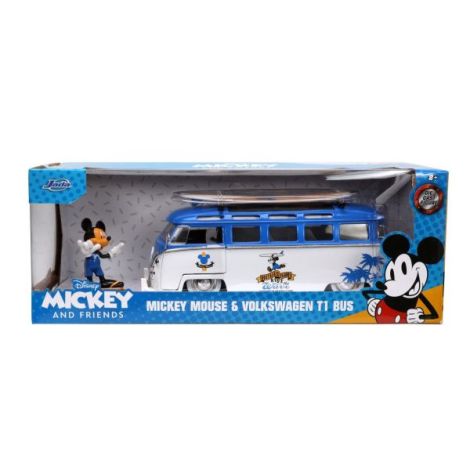 Jada Masina Din Metal Volkswagen T1 Bus Scara 1 La 24 Si Figurina Mickey Mouse - imagine 9